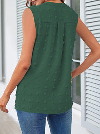 Swiss Dot Notched Tank Top