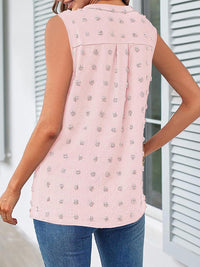 Swiss Dot Notched Tank Top