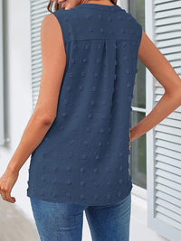 Swiss Dot Notched Tank Top