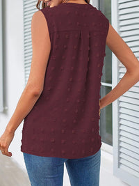 Swiss Dot Notched Tank Top