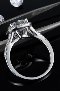 Princess Cut Engagement Affordable Diamond Simulation 3 Carat Moissanite Halo Ring