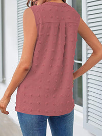 Swiss Dot Notched Tank Top