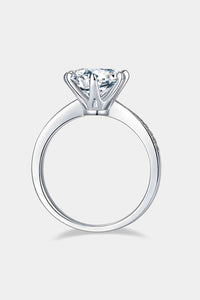 Solitaire Ring, 3 Carat Moissanite Side Stone Engagement Ring