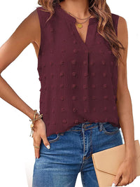 Swiss Dot Notched Tank Top