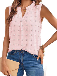 Swiss Dot Notched Tank Top