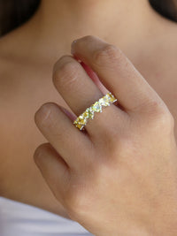 Heart ring AND yellow diamond-ring band sterling silver waterproof statement heart rings - eternity statement rings with yellow diamonds canary white gold  designer inspired. Gift ideas. things to do in Miami, famous jewelry store trending on instagram and tiktok, influencer style, Miami, brickell,Kesley Boutique Miami