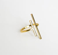 adjustable bar ring .925 sterling silver gold plated verticle bar rings  Miami Kesley Boutique Rings for Mean and Women, trending jewelry cute rings Shopping in Miami, birthday gift ideas, popular instagram shops for gift, gift ideas for men and women gender neutral jewelry, best jewelry store Miami, waterproof jewelry wont turn green