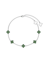 KESLEY Clover Anklet Sterling Silver Dainty Flower Women's Fine Jewelry