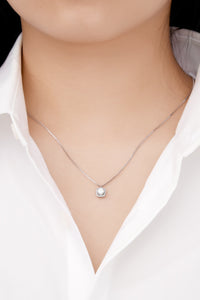 Moissanite Necklace Platinum-Plated Women's Fine Jewelry 925 Sterling Silver KESLEY