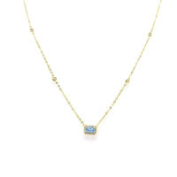 Dainty Rectangle Necklace .925 Sterling Silver ZIrcon Luxury Fashion Rectangle Necklaces