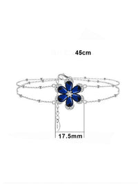 bracelet, bracelets, flower bracelets, womens bracelets, womens jewelry, nice bracelets, bracelets with flowers, jewelry with flowers, sapphire bracelets, sapphire jewelry, fine jewelry, gift for mom, gift for girlfriend, anniversary gifts, birthday gifts, graduation gifts, tarnish free jewelry, layered bracelets, popular bracelets, popular jewelry, fashion accessories, jewelry ideas, nice jewelry, womens fashion, tiktok fashion, silver bracelet, silver bracelets, white gold bracelets