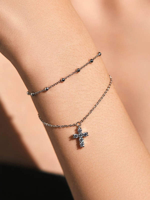 bracelets, cross bracelets, bracelets with charms, stacked bracelets, layered bracelets, tarnish free bracelets, tarnish free jewelry, white gold bracelets, waterproof jewelry, diamond bracelets for cheap, kesley jewelry, jewelry in Miami, jewelry store in Brickell, waterproof jewelry for cheap, bracelets that dont turn green, friendship bracelets, gift ideas, birthday gift ideas, trending jewelry 2025, fashion 2025