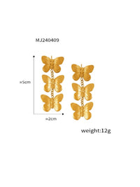 earrings, dangle earrings, white gold dangle earrings, big earrings, nice earrings, nice dangle earrings, cute dangle earrings, trending jewelry, trending accessories, butterfly earrings, butterfly jewelry, trending jewelry, birthday gift ideas, graduation gift ideas, nice jewelry, gold plated earrings, tarnish free jewelry, earrings that dont rust, waterproof earrings, kesley jewelry, designer jewelry, kesley fashion, instagram jewelry 