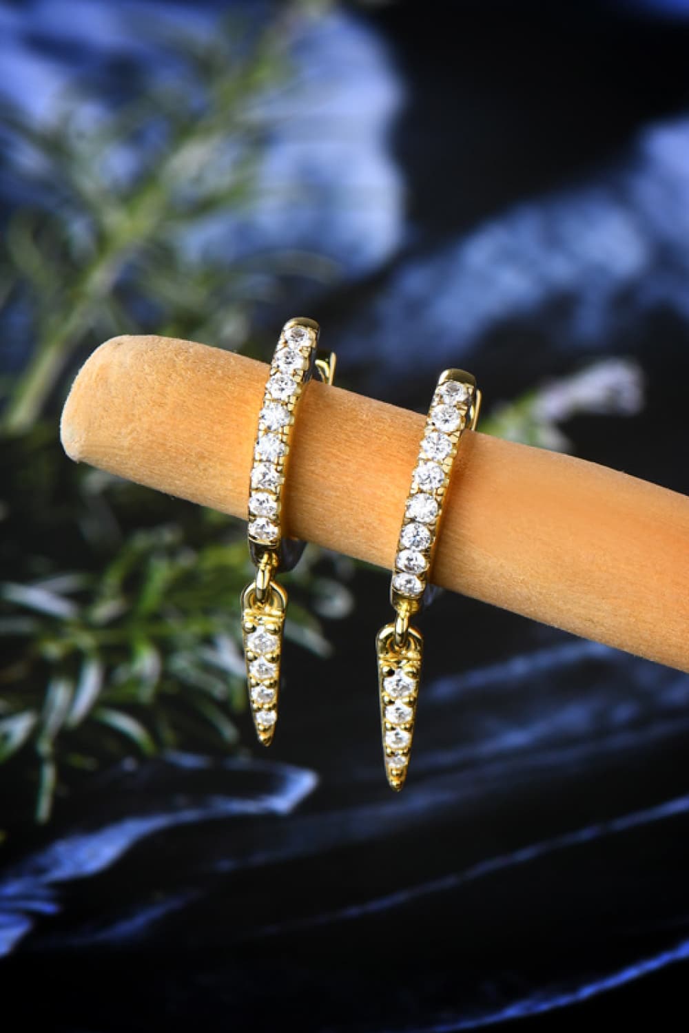 Small Hoop Earrings with Charm Moissanite 925 Sterling Silver Huggie Drop Earrings