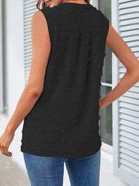 Swiss Dot Notched Tank Top