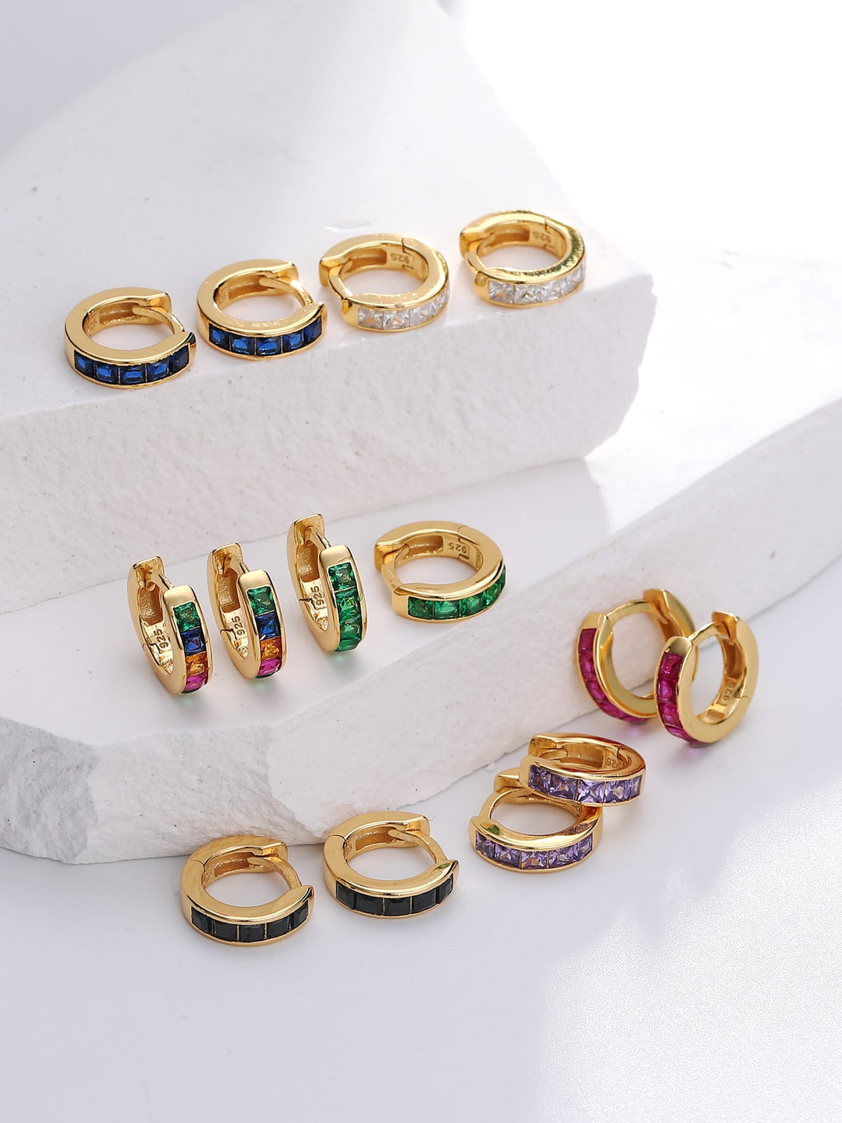 gold hoop earrings, small hoop earrings, baguette jewelry, emerald earrings, everyday earrings, nice earrings, gold plated earrings, gold plated hoop earrings, thick hoop earrings, chunky hoop earrings, rainbow jewelry, rainbow earrigs, sapphire earrings, ruby hoop earrings, black and hold hoop earrings, real sterling silver earrings, hypoallergenic earrings, waterproof earrings, trending jewelry, earrings 2025, instagram jewelry, best sellers jewelry, miami jewelry, brickell jewelry, kesley isaza 