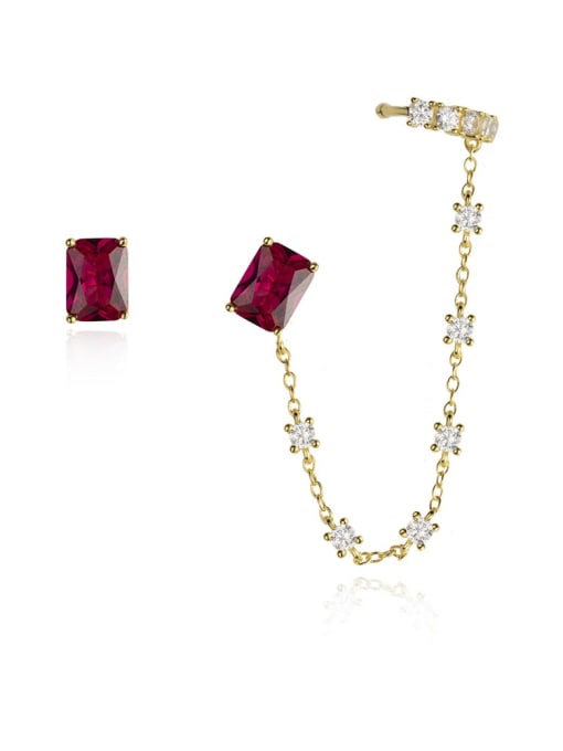 Kendra Stud Earrings with Ear Cuffs Mismatched Earrings 925 Sterling Silver Hypoallergenic Gold Plated KESLEY