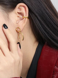 Wishbone Earrings Gold Plated Sterling Sterling Silver Plain Dangle Geometric Women's Fine Jewelry