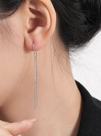 earrings, ear thread earrings, threader earrings, dangly earrings, dainty long earrings, dangle earrings, real gold plated earrings, real sterling silver earrings, nice earrings, lightweight earrings, nice jewelry, gift ideas, plain gold earrings, bar earrings, threader earrings, two sided earrings, real white gold earrings, real silver earrings, real jewelry, womens jewelry, kesley jewelry, new womens fashion trending jewelry, gold earrings, dangle gold earrings, dainty long earrings