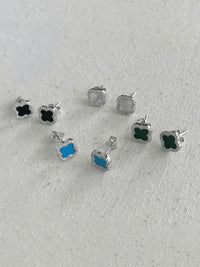 Flower Stud Earrings 925 Sterling Silver Hypoallergenic Waterproof Women's Clover Jewelry KESLEY