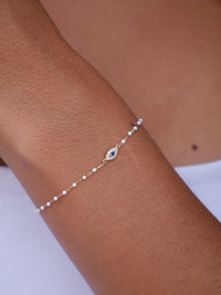 Beaded Evil Eye Bracelet 14k Gold Plated Sterling Silver 925 Colorful Luxury Friendship Bracelets - KESLEY