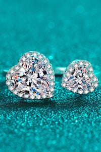 Double Heart Ring Adjustable Heart-Shape Moissanite Open center Ring Women's Fine Jewelry