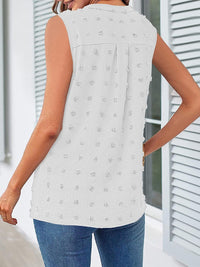 Swiss Dot Notched Tank Top