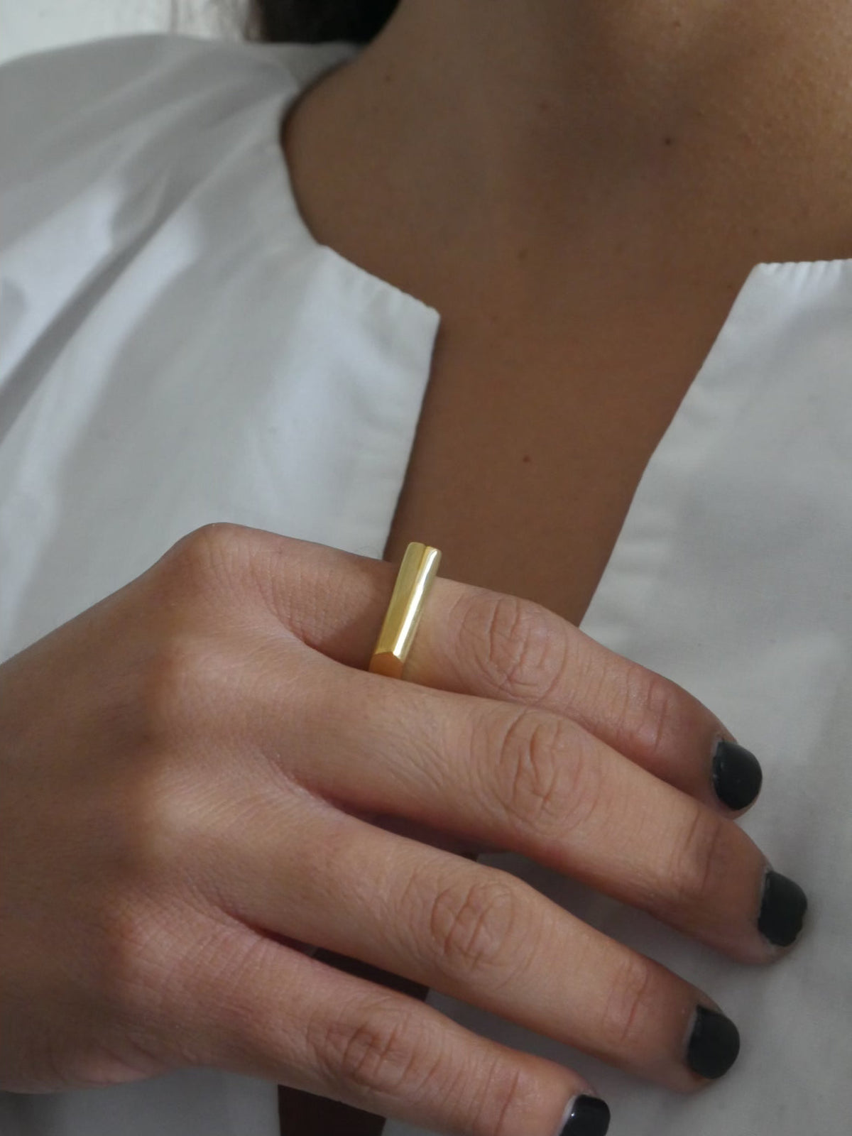 Golden Daily Statement Rings 18k Gold Plated Stainless Steel Rings