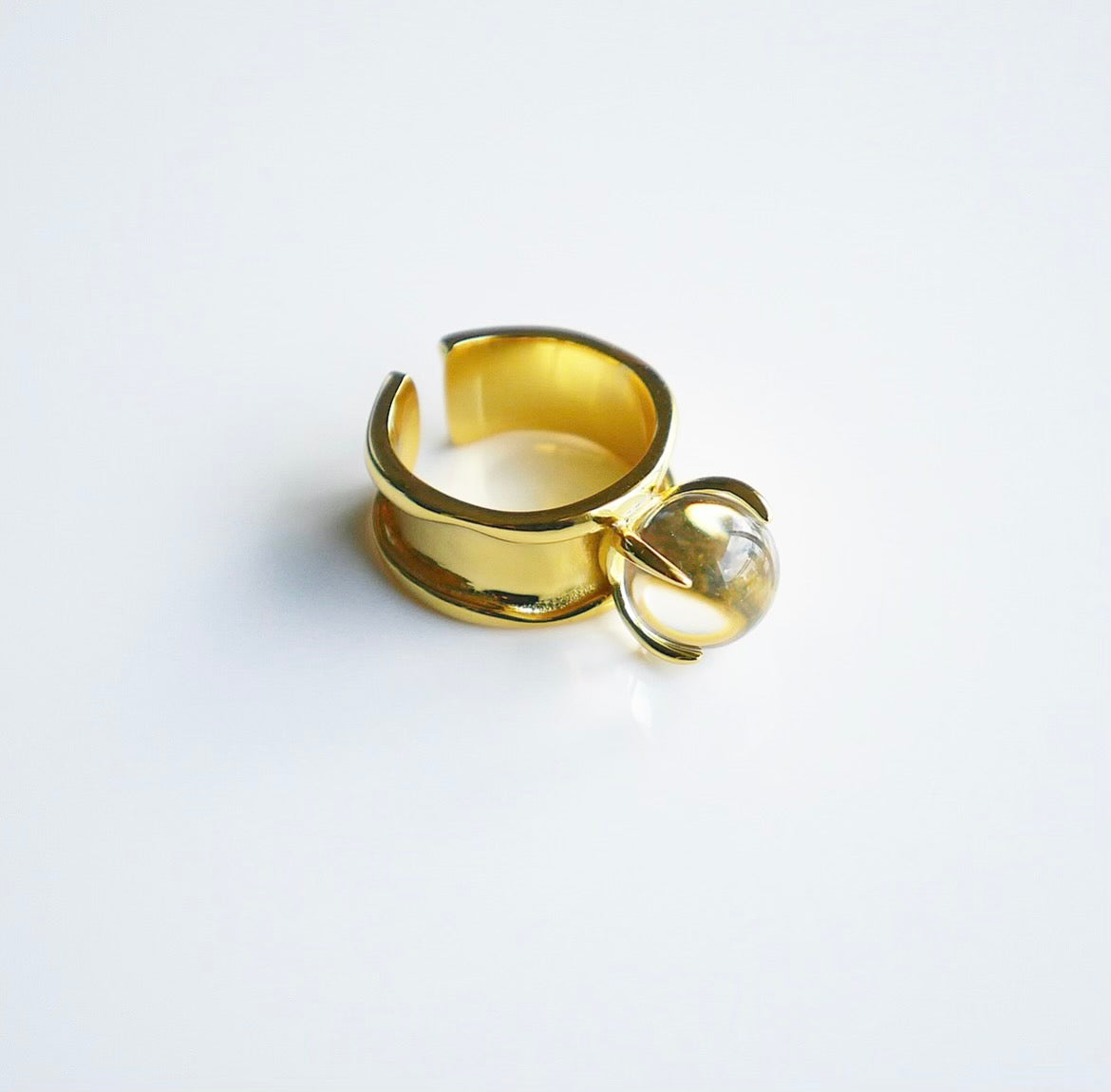 agate crystal ring gold plated sterling silver Kesley Boutique 