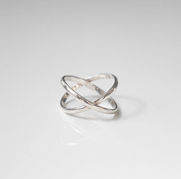 Ex Oh Silver Ring . 925 sterling silver