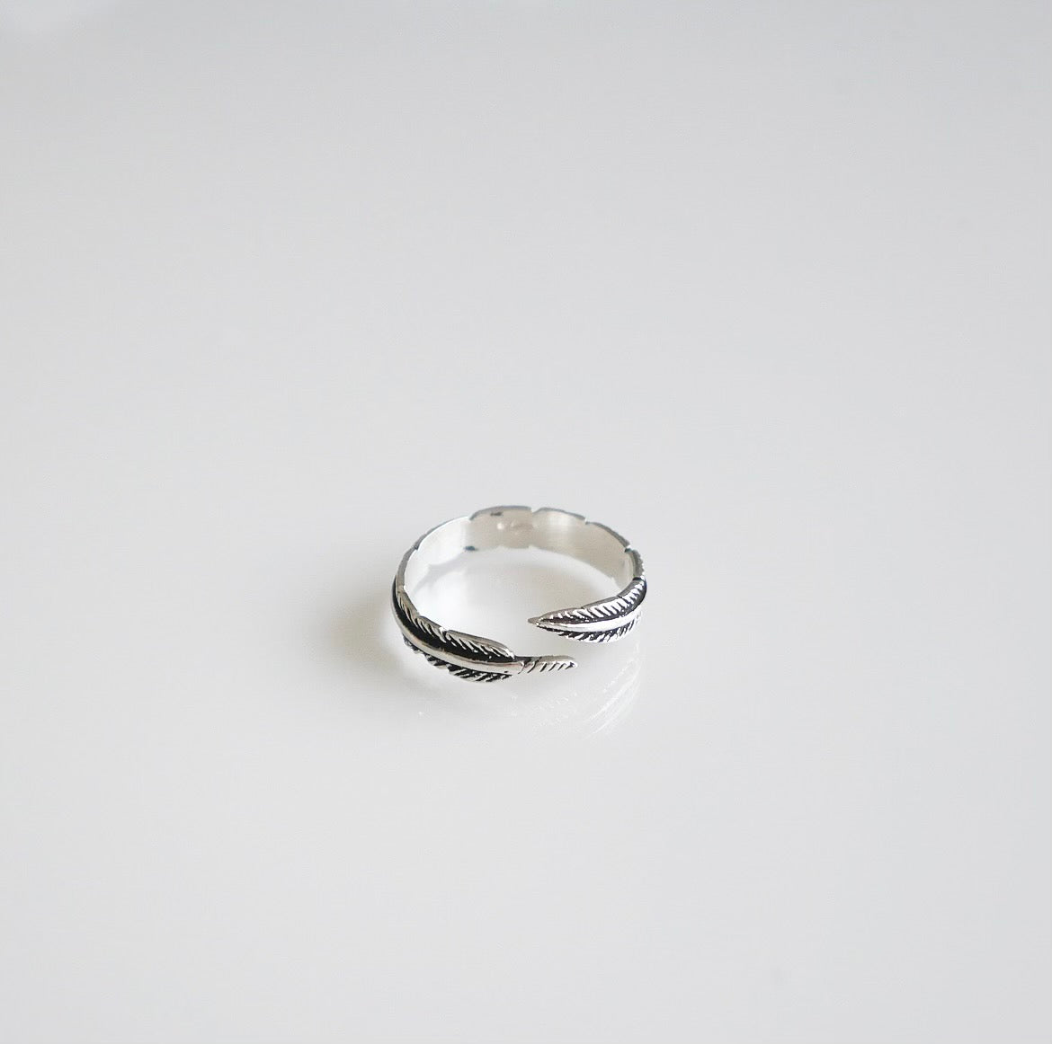 Adjustable Wrap Around Feather Toe/ Middy .925 Sterling Silver Ring