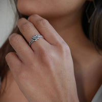 twisted knot ring or love knot ring sterling silver .925 sterling silver rings for work for everyday that can get wet and wont turn green, waterproof rings dainty twisted knot ring oxidized sterling silver david yurman inspired designer rings pandora inspired for cheap good quality rings Miami Kesley Boutique