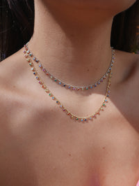 necklaces, womens jewelry, nice necklaces, rainbow necklace, chokers, tiktok fashion, fashion 2024, fashion 2025, how to layer necklaces, how to layer jewelry, birthday gifts, anniversary gifts, trending accessories, jewelry websites, kesley boutique, dainty necklaces, classy jewelry, real sterling silver jewelry 