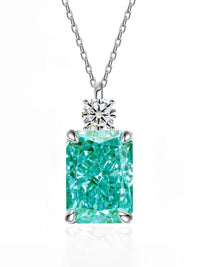 Emma Necklace Sterling Silver 925 Cubic Zirconia Simulated Emerald Cut Diamond Tarnish Free Women's Jewelry