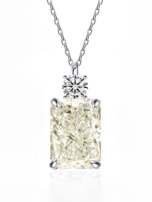 Emma Necklace Sterling Silver 925 Cubic Zirconia Simulated Emerald Cut Diamond Tarnish Free Women's Jewelry