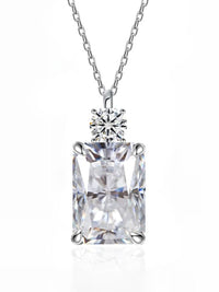 Emma Necklace Sterling Silver 925 Cubic Zirconia Simulated Emerald Cut Diamond Tarnish Free Women's Jewelry