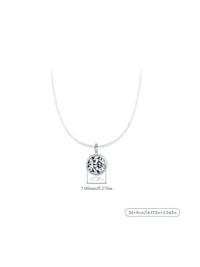 KESLEY Single Stone Bezel Cubic Zirconia Sterling Silver 925 Luxury Dainty Short Necklace