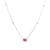 Dainty Rectangle Necklace .925 Sterling Silver ZIrcon Luxury Fashion Rectangle Necklaces
