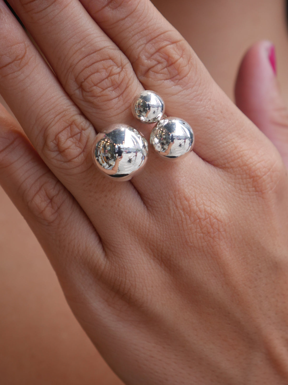 ring, rings, ball ring, silver rings, big ball ring, ring with three balls, ring with 3 balls, statement rings, fine jewelry, adjustable rings, ball jewelry, big ball ring, nice rings, designer jewelry, tiktok jewelry, nice rings, ring ideas, birthday gifts, anniversary gifts, graduation gifts, anti tarnish rings, waterproof jewelry, fashion jewelry, silver accessories, real jewelry, popular rings, cool rings, cool jewelry, womens rings, womens jewelry, chunky rings, kesley jewelry, jewelry store in Miami