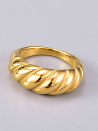 Golden Daily Statement Rings 18k Gold Plated Stainless Steel Rings