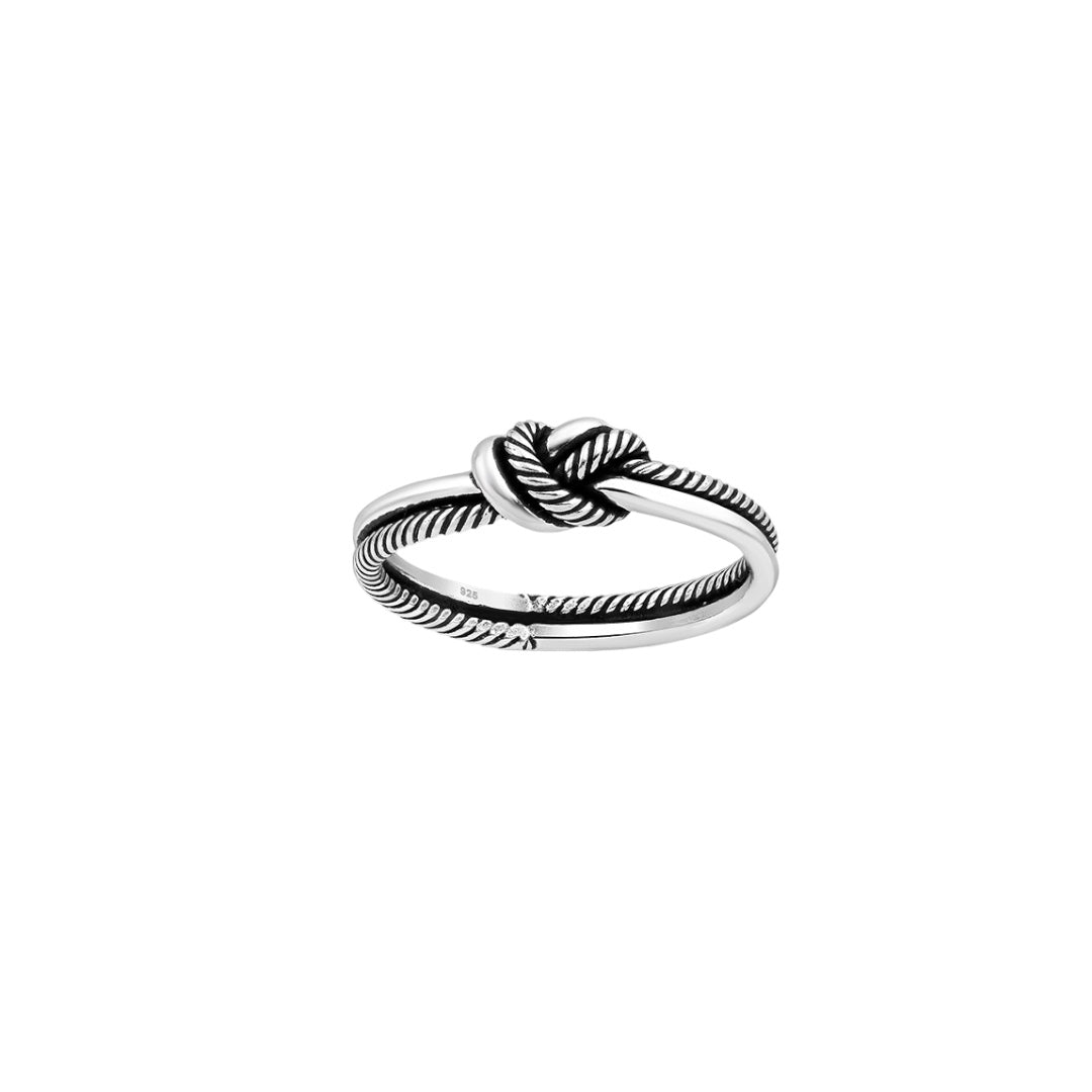 Knot Ring 925 Sterling Silver Waterproof Luxury Twisted Knot Ring