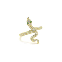 Rings, gold plated, snake ring, rhinestone, diamond cz, green eye diamond snake ring, cubic zirconia, waterproof, .925 sterling silver, nickel free rings, designer, luxury snake ring, sparkly snake rings kesley boutique